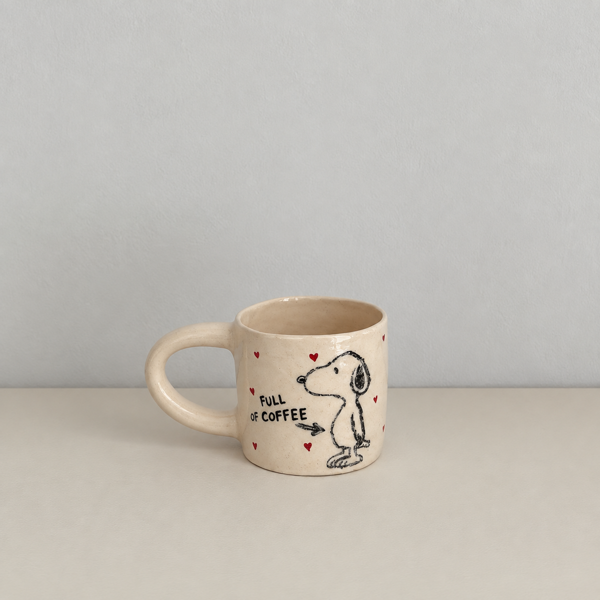 Snoopy Having Coffee